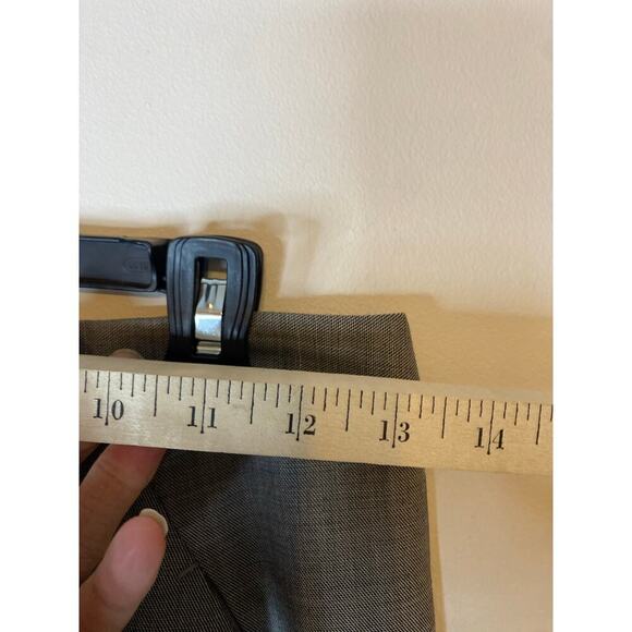 Theory Wool Lane Blend Knee Length Gray Pencil Skirt Pockets Career Size 0 - Picture 3 of 11